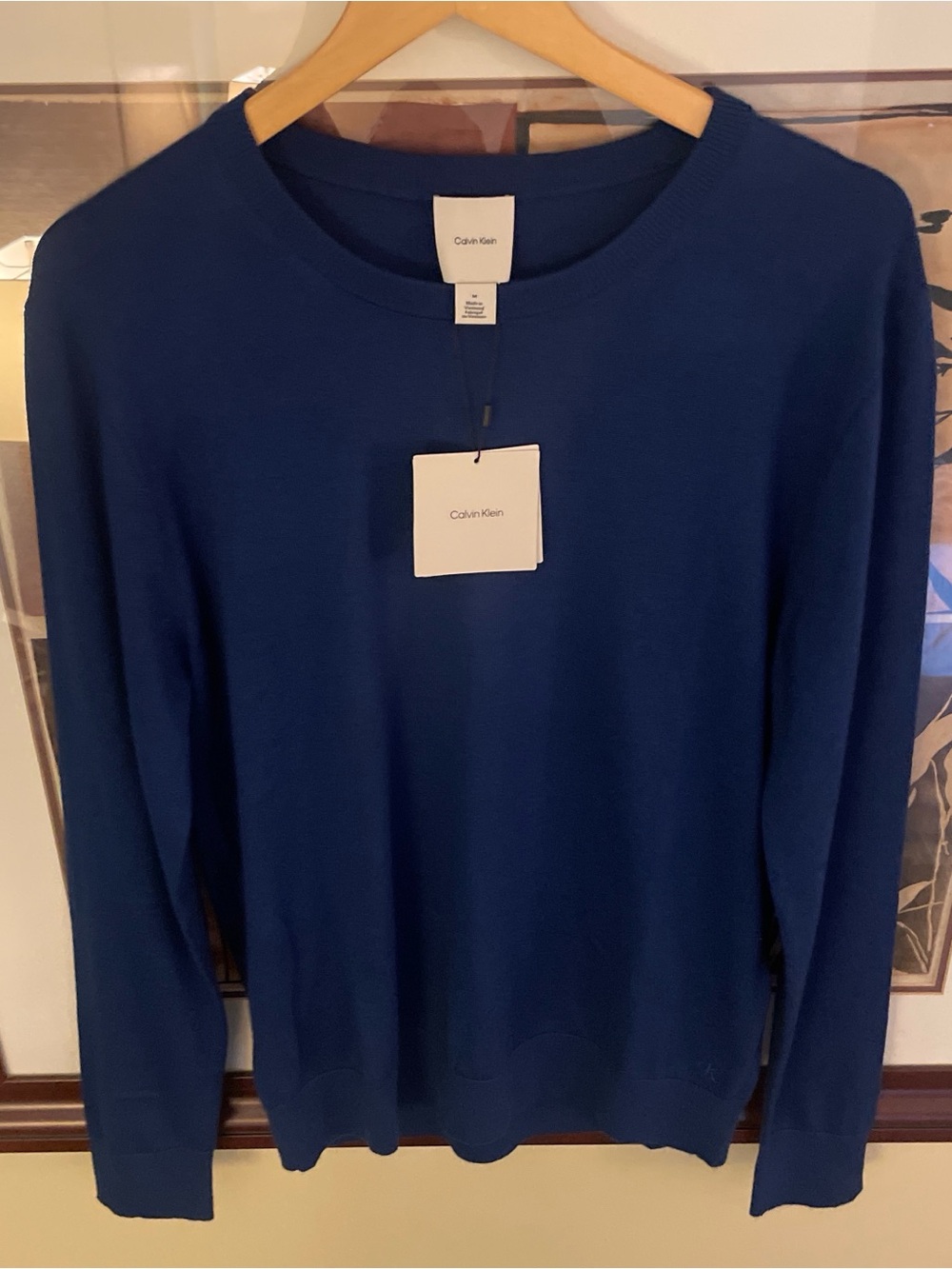 Calvin Klein Men’s Crewneck Sweater in Royal Blue